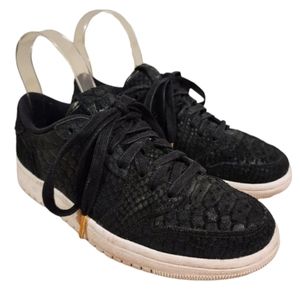 Nike Air Jordan 1 Retro‎ Low NS Black Python Suede Leather Sneakers Women's 8
